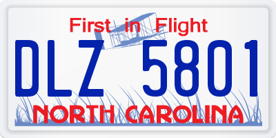 NC license plate DLZ5801
