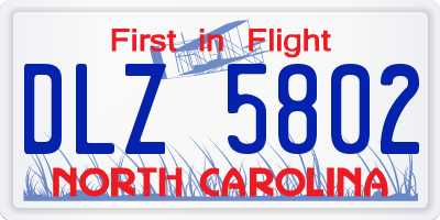 NC license plate DLZ5802