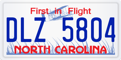 NC license plate DLZ5804