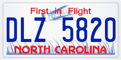 NC license plate DLZ5820