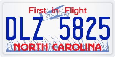 NC license plate DLZ5825