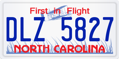 NC license plate DLZ5827