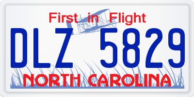 NC license plate DLZ5829