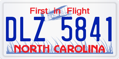 NC license plate DLZ5841