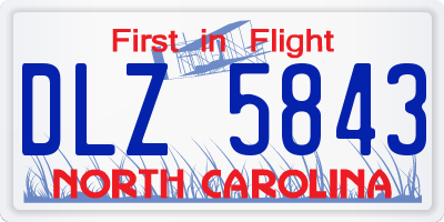 NC license plate DLZ5843