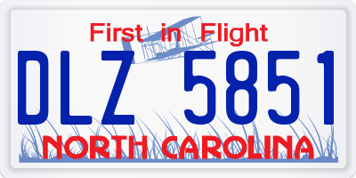 NC license plate DLZ5851