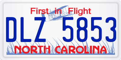 NC license plate DLZ5853