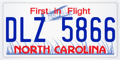 NC license plate DLZ5866