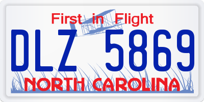 NC license plate DLZ5869