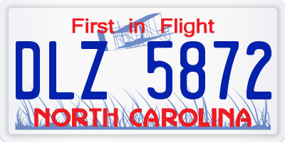 NC license plate DLZ5872