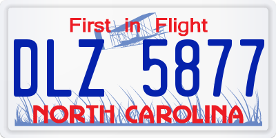 NC license plate DLZ5877