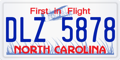 NC license plate DLZ5878