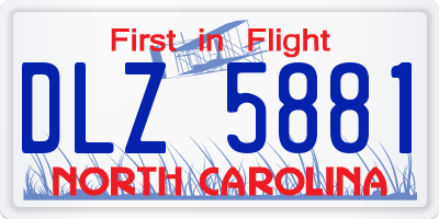 NC license plate DLZ5881