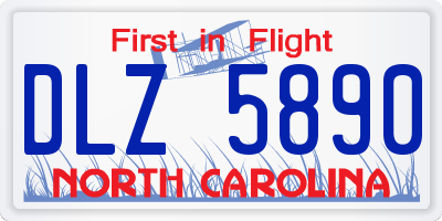 NC license plate DLZ5890