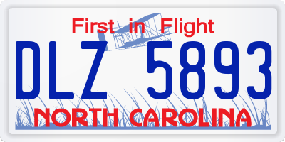 NC license plate DLZ5893