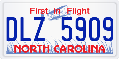 NC license plate DLZ5909