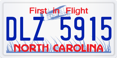 NC license plate DLZ5915