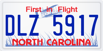 NC license plate DLZ5917