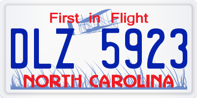 NC license plate DLZ5923