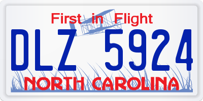 NC license plate DLZ5924