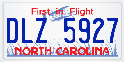 NC license plate DLZ5927