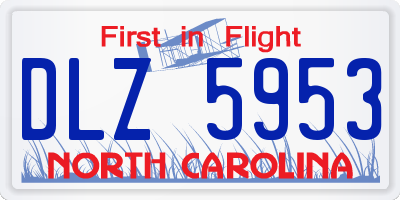 NC license plate DLZ5953