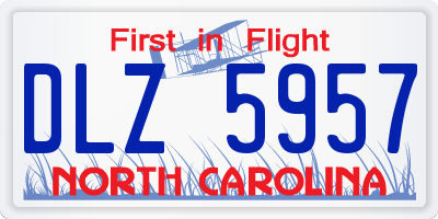 NC license plate DLZ5957