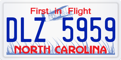 NC license plate DLZ5959