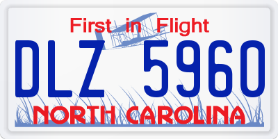 NC license plate DLZ5960