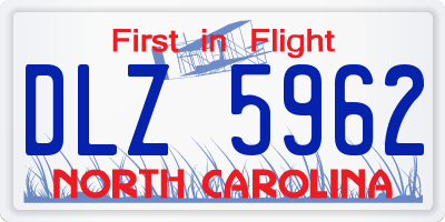 NC license plate DLZ5962