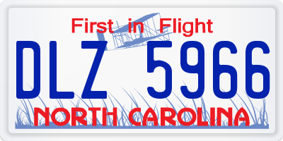 NC license plate DLZ5966