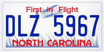 NC license plate DLZ5967