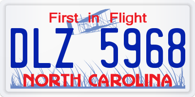 NC license plate DLZ5968