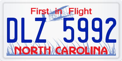 NC license plate DLZ5992
