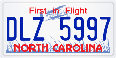 NC license plate DLZ5997