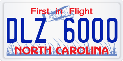NC license plate DLZ6000
