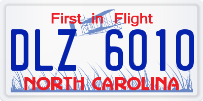 NC license plate DLZ6010