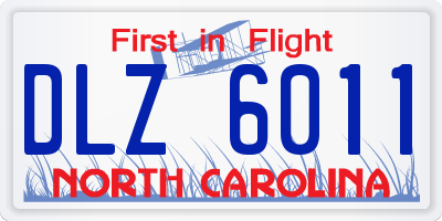NC license plate DLZ6011