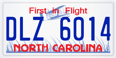 NC license plate DLZ6014
