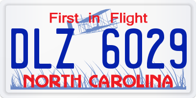 NC license plate DLZ6029
