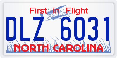 NC license plate DLZ6031