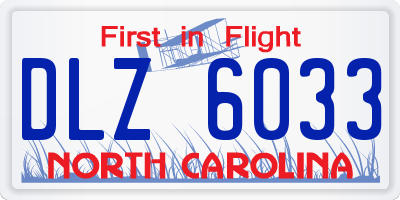 NC license plate DLZ6033