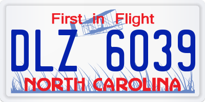 NC license plate DLZ6039