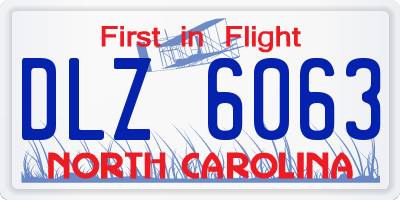NC license plate DLZ6063