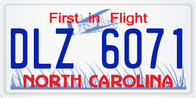 NC license plate DLZ6071