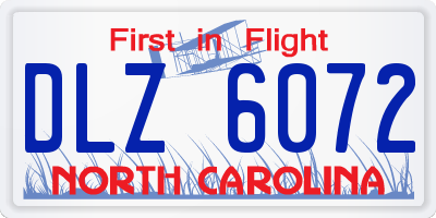 NC license plate DLZ6072