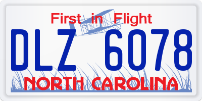 NC license plate DLZ6078