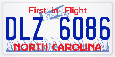 NC license plate DLZ6086