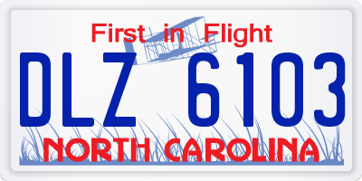 NC license plate DLZ6103