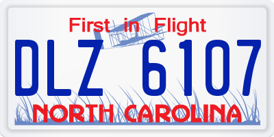 NC license plate DLZ6107